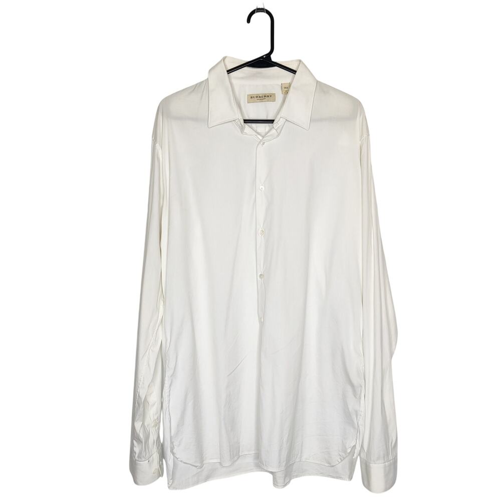 Burberry London Slim Fit White Button Up Dress Shirt 18 45 Quiet Luxury Designer